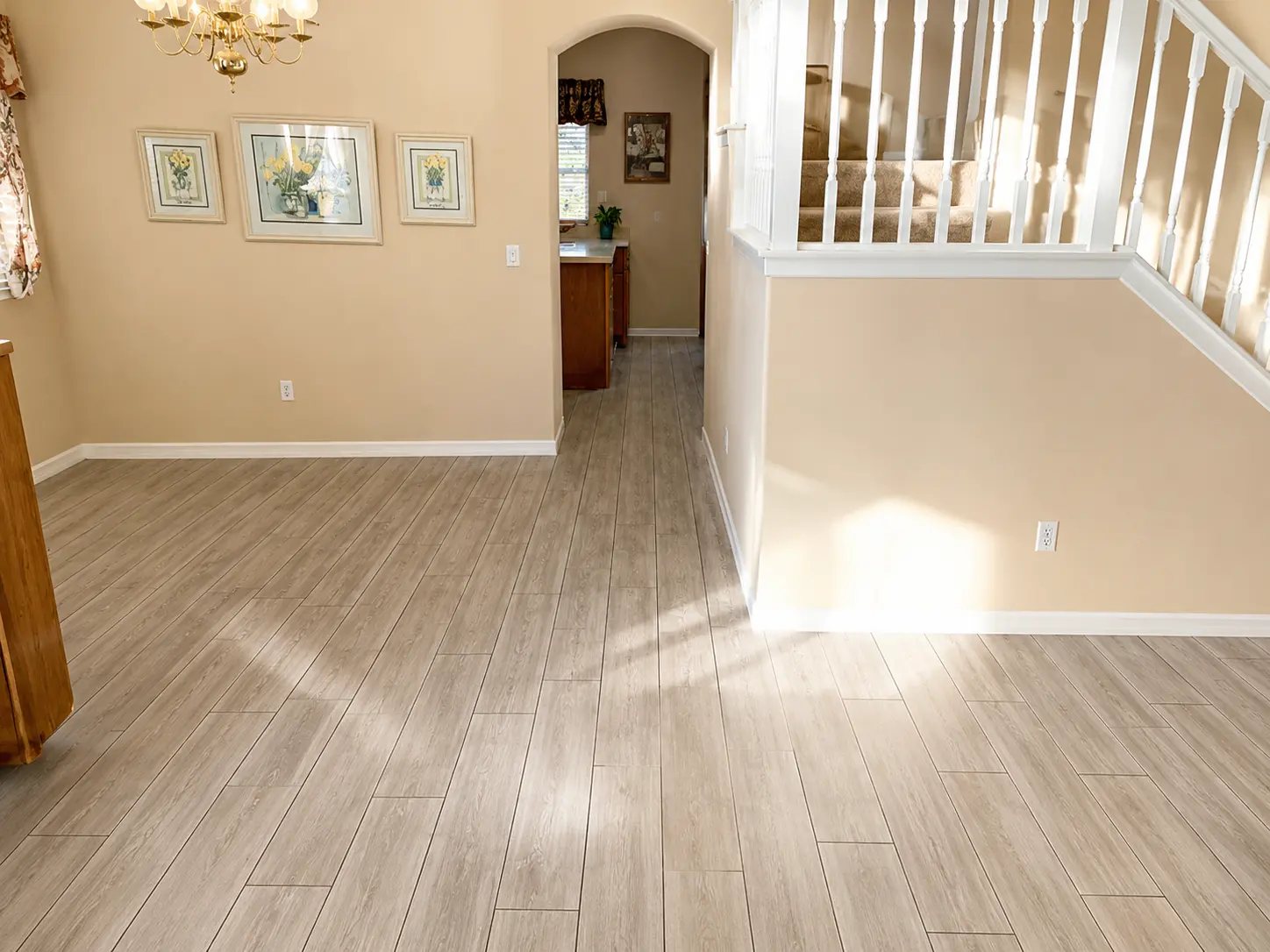Entry & Dining Plank Flooring — Whole Home Renovations by Arnold Barrera Construction