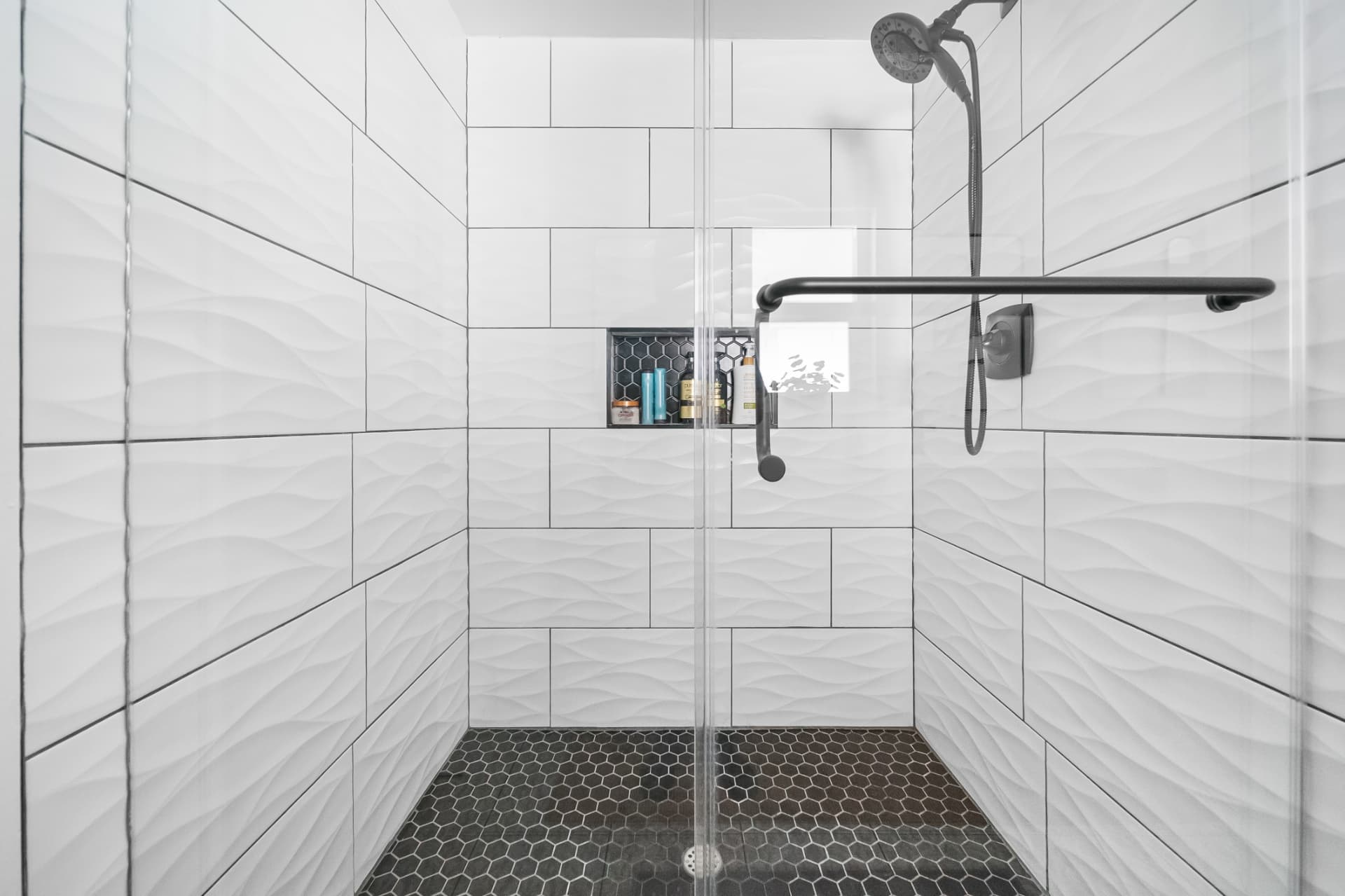 Wave Tile Walk-In Shower — Bathroom Remodels by Arnold Barrera Construction
